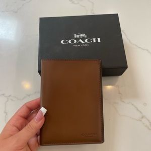 Brand New Coach Leather Passport Holder